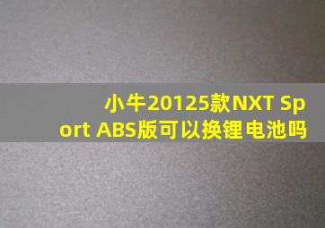 小牛20125款NXT Sport ABS版可以换锂电池吗